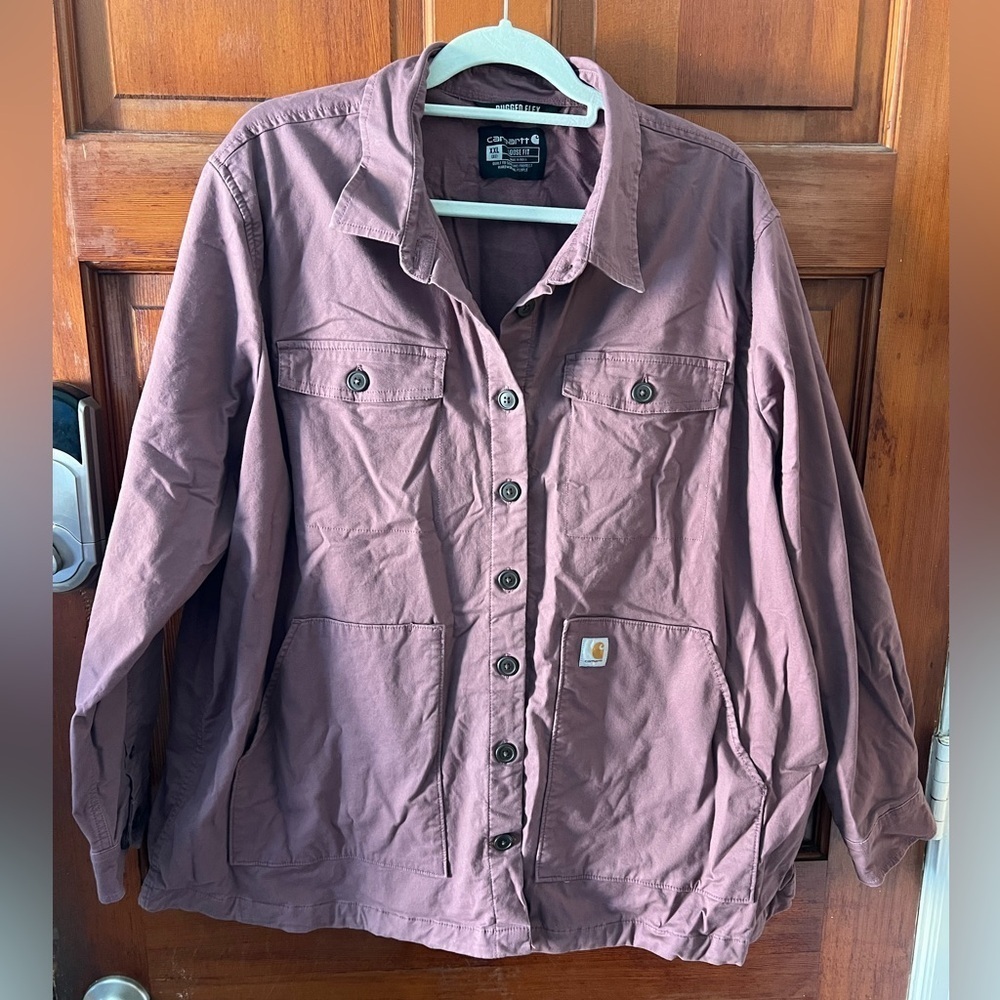 Carhartt Rugged Flex Utility Shirt Jacket – XXL Loose Fit – Mauve / Dusty Plum - Picture 8 of 8